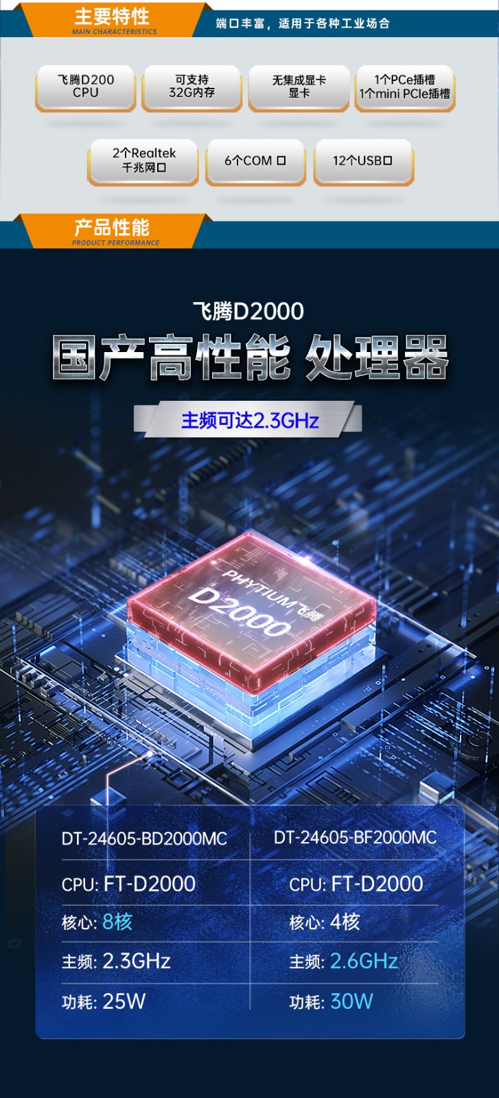 國產(chǎn)化工控機,飛騰D2000CPU主機,DT-24605-BD2000MC.jpg