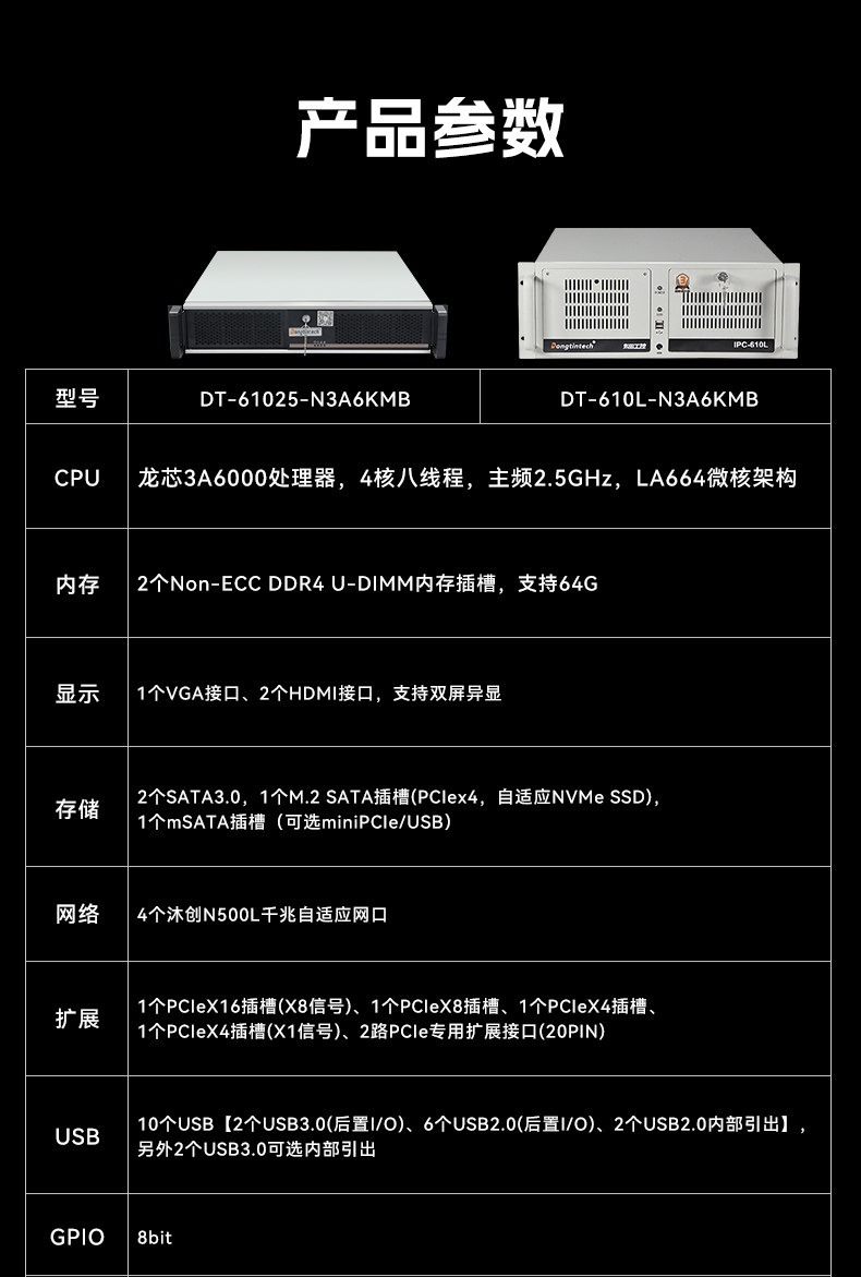 國(guó)產(chǎn)龍芯多網(wǎng)口工控機(jī),雙顯工業(yè)主機(jī)電腦,DT-61025-N3A6KMB.jpg